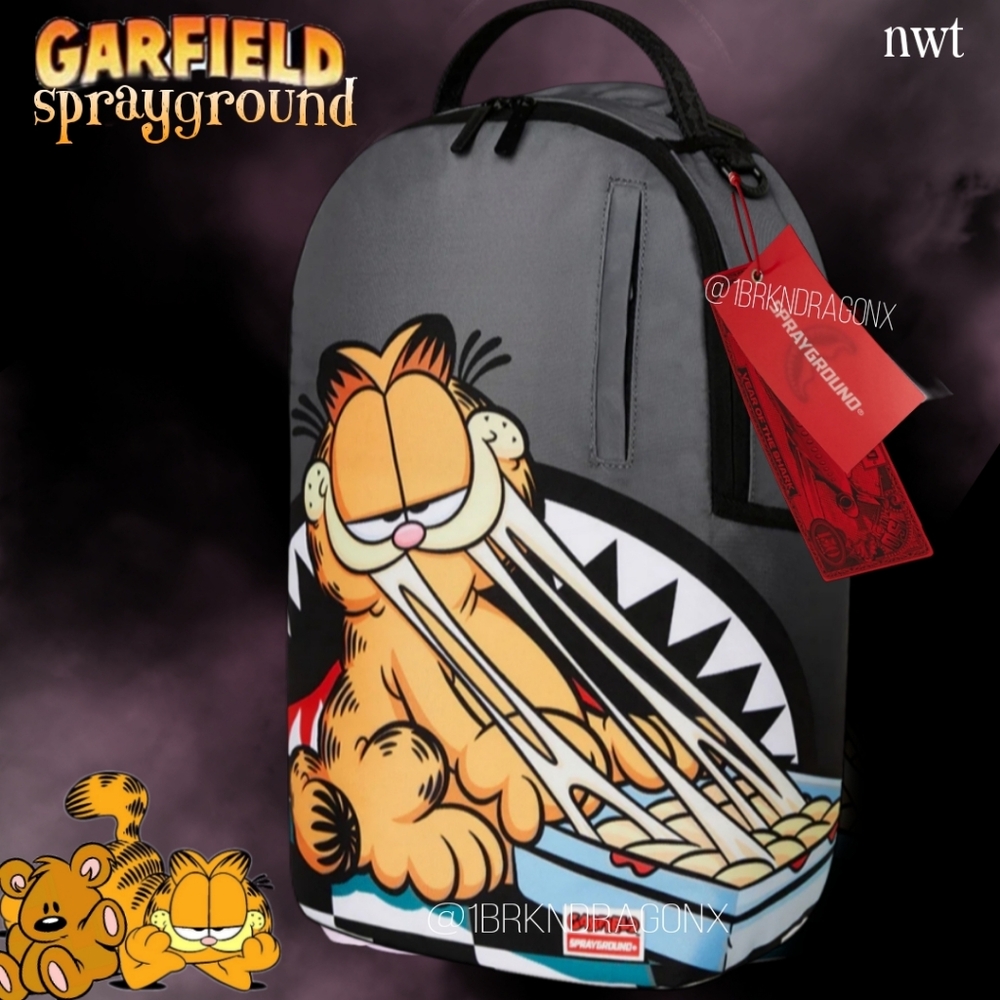 FACTORY SEALED NWT SRAYGROUND GARFIELD YUM SHARK BACKPACK - Picture 5 of 15